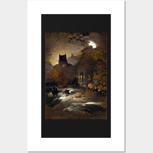 ENGLISH VILLAGE HALLOWEEN Posters and Art